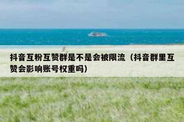 抖音互粉互赞群是不是会被限流（抖音群里互赞会影响账号权重吗） 第1张