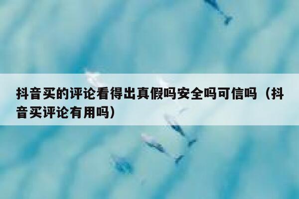 抖音买的评论看得出真假吗安全吗可信吗（抖音买评论有用吗） 第1张