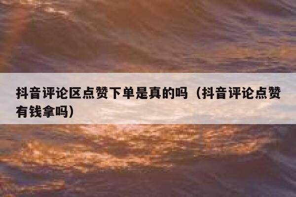 抖音评论区点赞下单是真的吗（抖音评论点赞有钱拿吗） 第1张