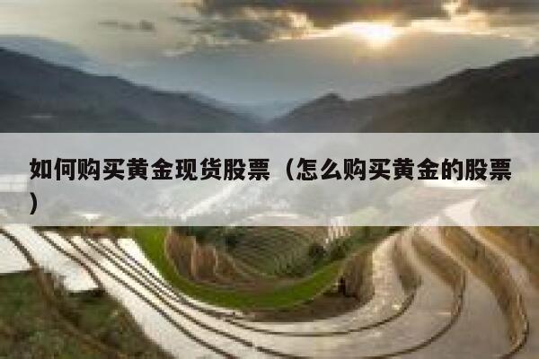如何购买黄金现货股票(怎么购买黄金的股票) 第1张 如何购买黄金现货股票(怎么购买黄金的股票) 第1张