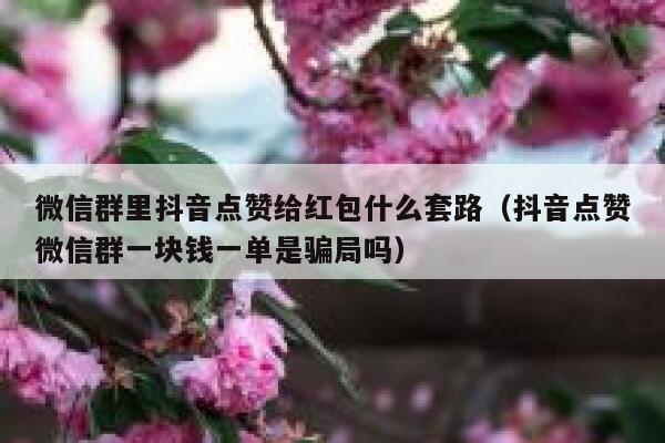 微信群里抖音点赞给红包什么套路（抖音点赞微信群一块钱一单是骗局吗） 第1张