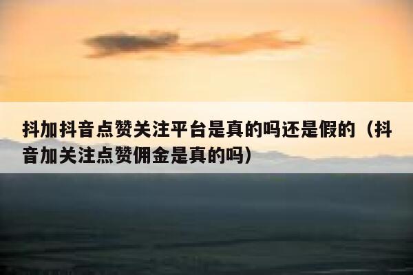 抖加抖音点赞关注平台是真的吗还是假的(抖音加关注点赞佣金是真的吗) 第1张 抖加抖音点赞关注平台是真的吗还是假的(抖音加关注点赞佣金是真的吗) 第1张