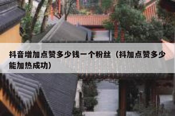 抖音增加点赞多少钱一个粉丝（抖加点赞多少能加热成功） 第1张