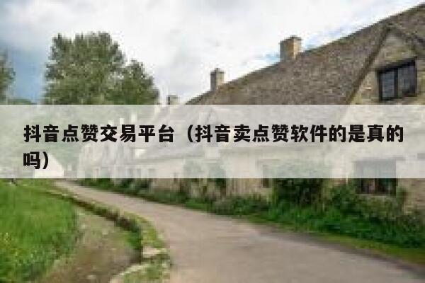 抖音点赞交易平台(抖音卖点赞软件的是真的吗) 第1张 抖音点赞交易平台(抖音卖点赞软件的是真的吗) 第1张
