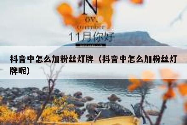 抖音中怎么加粉丝灯牌（抖音中怎么加粉丝灯牌呢） 第1张