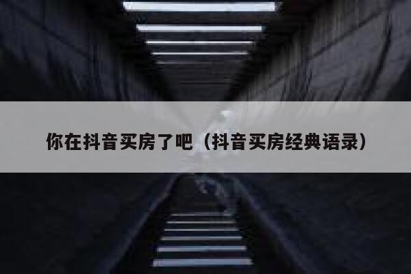 你在抖音买房了吧（抖音买房经典语录） 第1张