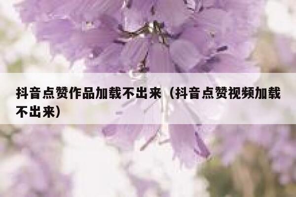 抖音点赞作品加载不出来（抖音点赞视频加载不出来） 第1张