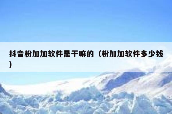 抖音粉加加软件是干嘛的（粉加加软件多少钱） 第1张