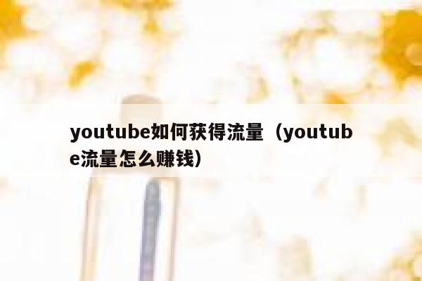 youtube如何获得流量（youtube流量怎么赚钱） 第1张