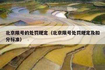 北京限号的处罚规定（北京限号处罚规定及扣分标准）