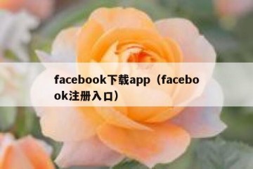 facebook下载app（facebook注册入口）