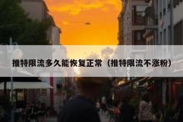 推特限流多久能恢复正常（推特限流不涨粉）