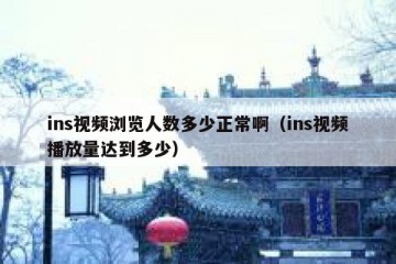 ins视频浏览人数多少正常啊（ins视频播放量达到多少）