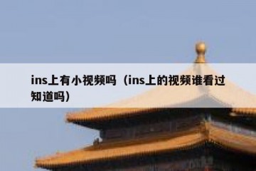 ins上有小视频吗（ins上的视频谁看过知道吗）