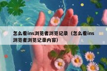 怎么看ins浏览者浏览记录（怎么看ins浏览者浏览记录内容）