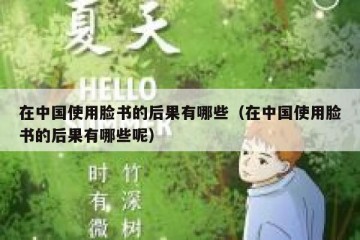 在中国使用脸书的后果有哪些（在中国使用脸书的后果有哪些呢）