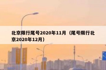 北京限行尾号2020年11月（尾号限行北京2020年12月）