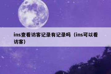 ins查看访客记录有记录吗（ins可以看访客）