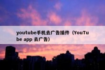 youtube手机去广告插件（YouTube app 去广告）