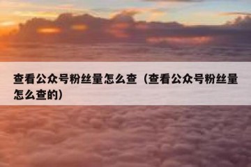查看公众号粉丝量怎么查（查看公众号粉丝量怎么查的）