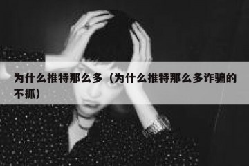 为什么推特那么多（为什么推特那么多诈骗的不抓）