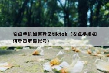 安卓手机如何登录tiktok（安卓手机如何登录苹果账号）