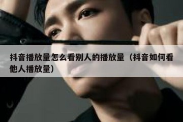 抖音播放量怎么看别人的播放量（抖音如何看他人播放量）