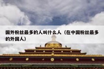 国外粉丝最多的人叫什么人（在中国粉丝最多的外国人）