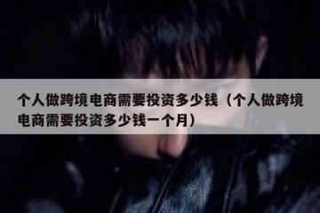 个人做跨境电商需要投资多少钱（个人做跨境电商需要投资多少钱一个月）