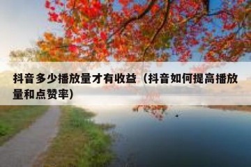 抖音多少播放量才有收益（抖音如何提高播放量和点赞率）