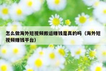 怎么做海外短视频搬运赚钱是真的吗（海外短视频赚钱平台）