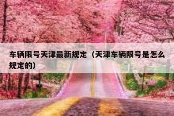车辆限号天津最新规定（天津车辆限号是怎么规定的）