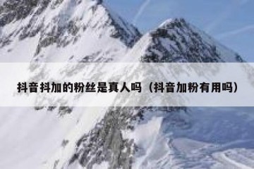 抖音抖加的粉丝是真人吗（抖音加粉有用吗）