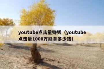 youtube点击量赚钱（youtube点击量1000万能拿多少钱）