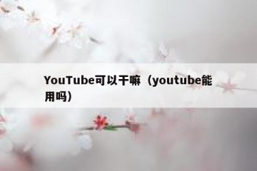 YouTube可以干嘛（youtube能用吗）