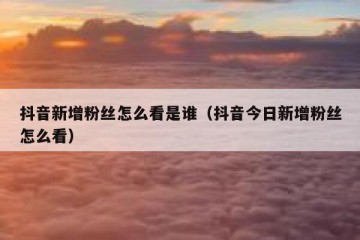 抖音新增粉丝怎么看是谁（抖音今日新增粉丝怎么看）