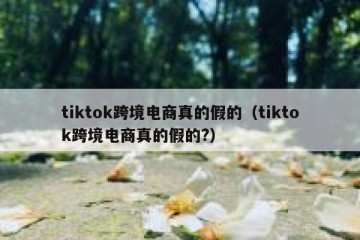 tiktok跨境电商真的假的（tiktok跨境电商真的假的?）