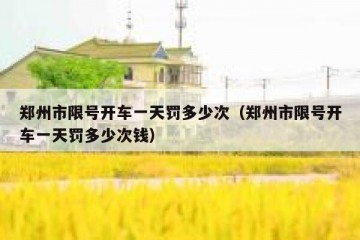 郑州市限号开车一天罚多少次（郑州市限号开车一天罚多少次钱）