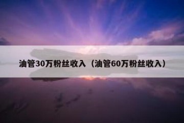 油管30万粉丝收入（油管60万粉丝收入）