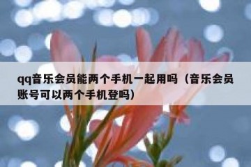 qq音乐会员能两个手机一起用吗（音乐会员账号可以两个手机登吗）