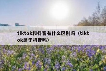 tiktok和抖音有什么区别吗（tiktok属于抖音吗）