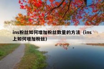 ins粉丝如何增加粉丝数量的方法（ins上如何增加粉丝）