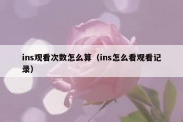ins观看次数怎么算（ins怎么看观看记录）