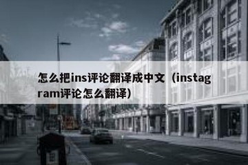 怎么把ins评论翻译成中文（instagram评论怎么翻译）