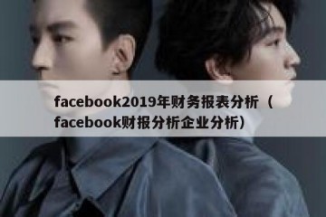 facebook2019年财务报表分析（facebook财报分析企业分析）