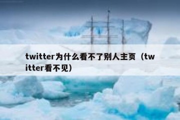 twitter为什么看不了别人主页（twitter看不见）