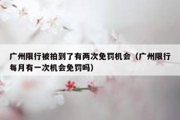 广州限行被拍到了有两次免罚机会（广州限行每月有一次机会免罚吗）