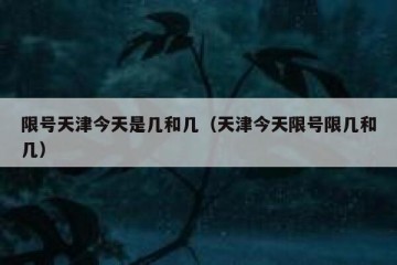 限号天津今天是几和几（天津今天限号限几和几）