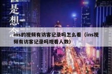ins的视频有访客记录吗怎么看（ins视频有访客记录吗观看人数）