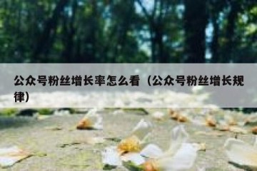 公众号粉丝增长率怎么看（公众号粉丝增长规律）